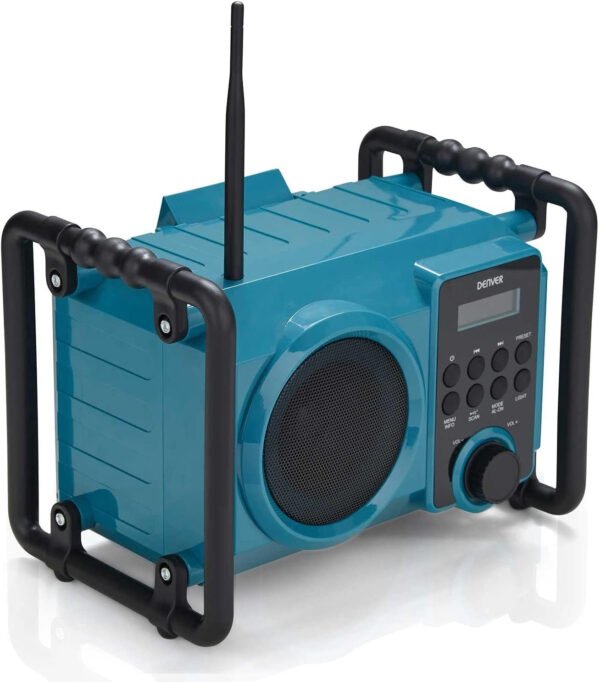 Denver WRD-50 Work Site Portable DAB Radio With Floodlight/Bluetooth/Splash Proof/Rechargeable/FM Radio/AUX IN